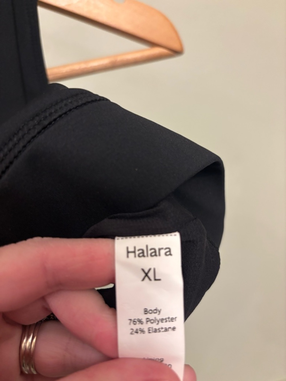 HALARA Collared Crop Top Black Padded Stretchy Active Top - Golf Tennis MSRP $45 - Picture 2 of 4